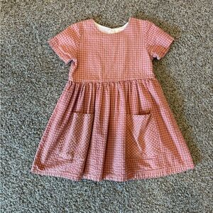 Knotted Fern Pink Checkered Girls Dress size 7-8
